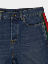 Gucci Blue Denim Jeans with Web Side Stripes