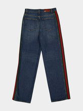 Gucci Blue Denim Jeans with Web Side Stripes