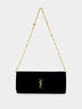 Saint Laurent Black Kate Velvet Clutch Bag
