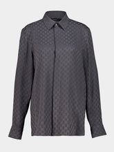 Gucci Grey GG Silk Long-Sleeve Shirt