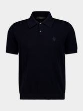 Gucci Navy Cashmere Polo Shirt with Crest