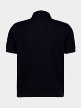 Gucci Navy Cashmere Polo Shirt with Crest