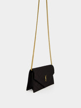 Saint Laurent Black Paris Satin Chain Wallet