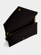 Saint Laurent Black Paris Satin Chain Wallet