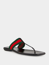 Gucci Black Web Thong Sandals