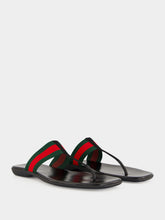 Gucci Black Web Thong Sandals