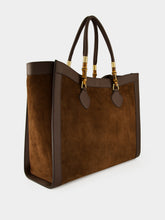 Gucci Dark Brown Suede Bamboo Large Tote Bag