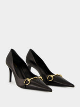 Gucci Black Donna Leather Horsebit Pumps