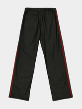 Gucci Black Coated Denim Trousers with Web Stripe