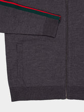 Gucci Dark Grey Fine Wool Zip Jacket with Web