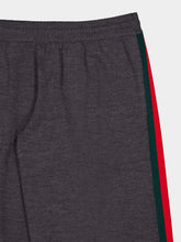 Gucci Dark Grey Fine Wool Leisure Trousers with Web