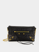 Balenciaga Black Le City Lambskin Clutch with Chain