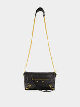 Balenciaga Black Le City Lambskin Clutch with Chain