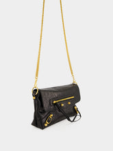 Balenciaga Black Le City Lambskin Clutch with Chain