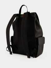 Gucci Black Leather Web Trademark Medium Backpack