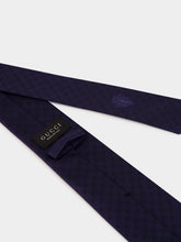 Gucci Navy Interlocking G Silk Jacquard Tie