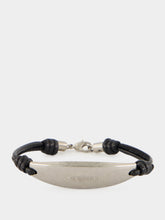 Saint Laurent Black and Oxidized Nickel Cord Bracelet