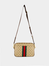 Gucci Sand and Brown GG Canvas Web Crossbody Bag