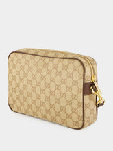 Gucci Sand and Brown GG Canvas Web Crossbody Bag