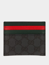 Gucci Black GG Canvas Card Case with Web
