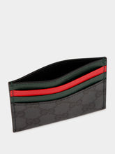 Gucci Black GG Canvas Card Case with Web