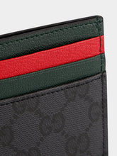 Gucci Black GG Canvas Card Case with Web