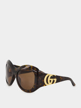 Gucci Brown Tortoiseshell Round Frame Sunglasses