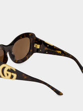 Gucci Brown Tortoiseshell Round Frame Sunglasses