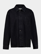Saint Laurent Black Sand Cassandre Cotton Overshirt