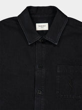 Saint Laurent Black Sand Cassandre Cotton Overshirt
