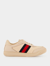 Gucci Beige Web Stripe Low-Top Fabric Sneakers