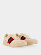 Gucci Beige Web Stripe Low-Top Fabric Sneakers