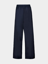 Gucci Dark Blue Web Technical Silk Poplin Trousers