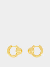 Balenciaga Gold Atom Hoop Brass Earrings
