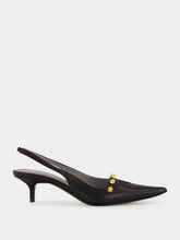 Balenciaga Black Midnight City Leather Slingback Pumps