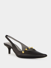 Balenciaga Black Midnight City Leather Slingback Pumps