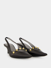 Balenciaga Black Midnight City Leather Slingback Pumps
