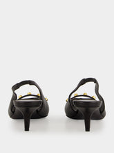 Balenciaga Black Midnight City Leather Slingback Pumps