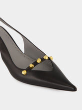 Balenciaga Black Midnight City Leather Slingback Pumps