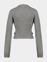 Balenciaga Grey Wool Crewneck Jumper with Knotted Waist