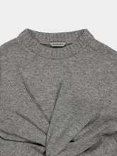 Balenciaga Grey Wool Crewneck Jumper with Knotted Waist