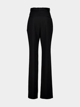Balenciaga Black High-Waist Slim Wool Trousers
