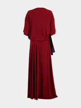 Balenciaga Red Draped Viscose Crepe Maxi Dress