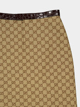 Gucci Camel and Dark Brown GG Cotton Canvas Midi Skirt