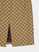 Gucci Camel and Dark Brown GG Cotton Canvas Midi Skirt