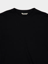Auralee Black Seamless Crew Neck Cotton T-Shirt