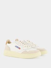 Autry White and Lion Medalist Leather Sneakers