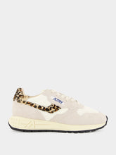 Autry White and Leopard Reelwind Low Sneakers