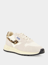 Autry White and Leopard Reelwind Low Sneakers