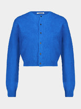 Auralee Royal Blue Alpaca Crew-Neck Cardigan
